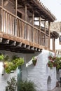 Beautiful Window and Wall Decorated Colorful Flowers - Old European Town, Cordoba, Spain Royalty Free Stock Photo