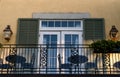 Beautiful windows of old mansions of the French Quarter in New Orleans Royalty Free Stock Photo