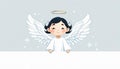 Beautiful winter angel with copy space Royalty Free Stock Photo