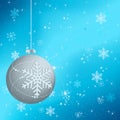 Beautiful winter background with silver globe