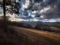 Beautiful winter, beautiful view of snowy mountains in the background