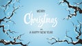 Beautiful winter christmas background lights. Merry christmas card