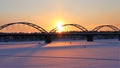 Beautiful winter day at BergnÃÂ¤sbron in LuleÃÂ¥ Royalty Free Stock Photo