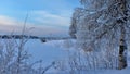 Beautiful winter day by the Lule River Royalty Free Stock Photo
