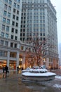 Christmas in Chicago. Modern architecture and cityscape background. Royalty Free Stock Photo