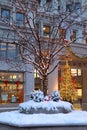 Christmas in Chicago. Modern architecture and cityscape background. Royalty Free Stock Photo