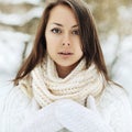 Beautiful winter girl portrait. Close up Royalty Free Stock Photo