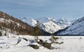 Beautiful winter landscape, Altai mountains, Siberia, Russia. Royalty Free Stock Photo