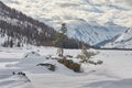 Beautiful winter landscape, Altai mountains, Siberia, Russia. Royalty Free Stock Photo