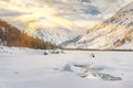 Beautiful winter landscape, Altai mountains, Siberia, Russia. Royalty Free Stock Photo