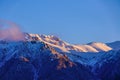 winter landscape with the Bucegi Mountains in Romania Royalty Free Stock Photo