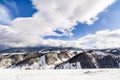 winter landscape with the Bucegi Mountains in Romania Royalty Free Stock Photo