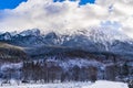 Winter landscape with Carpati Piatra Craiului mountain Royalty Free Stock Photo