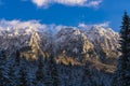 winter landscape with Carpati Piatra Craiului mountain