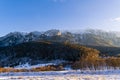 winter landscape with Carpati Piatra Craiului mountain