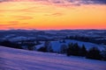 Beautiful winter landscape. Highland - Czech Republic