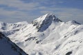 Winter landscape with hills covered with snow at Pirin Mountain, view from Todorka peak, Bulgaria Royalty Free Stock Photo