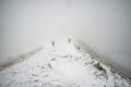 Beautiful Winter landscape image around Mam Tor countryside in P