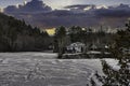 Beautiful winter landscape at Lac Twins, Val-Des-Monts.