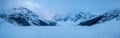 Beautiful winter landscape with mountain lake and snowy hills, Morskie oko Royalty Free Stock Photo