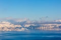 Beautiful winter landscape with mountains and fjord Royalty Free Stock Photo