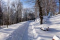 Beautiful winter landscape and road to nowhere Royalty Free Stock Photo