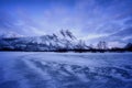 Otertinden mountain with Signaldalelva river in Northern Norway Royalty Free Stock Photo