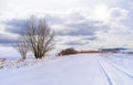 Beautiful winter landscape in small town Kula, Serbia, Europe