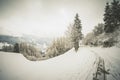 Beautiful winter landscape on small village in Stubai Valley,Austria Royalty Free Stock Photo