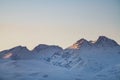 Beautiful winter landscape. Snow covered mountains. Aragats, Armenia Royalty Free Stock Photo