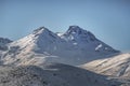 Beautiful winter landscape. Snow covered mountains. Aragats, Armenia Royalty Free Stock Photo