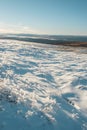 Beautiful winter landscape snow view from mountain Litjskarven in Norway in sunnlight Royalty Free Stock Photo