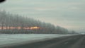 Beautiful Winter Landscape In Snowy Weather. Cars Driving