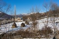 Beautiful winter landscape in a village Royalty Free Stock Photo