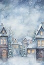 A beautiful winter magic illustration with watercolor tones