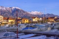 Beautiful winter Mediterranean landscape. Montenegro, Tivat city Royalty Free Stock Photo