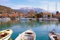 Beautiful winter Mediterranean landscape. Montenegro, Tivat city