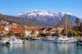 Beautiful winter Mediterranean landscape. Montenegro, Tivat city. Royalty Free Stock Photo