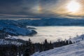 Beautiful winter mountain landscape in the Alps