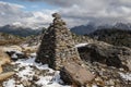 Stone pyramid for track designation