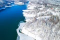 Gorski kotar, Lokvarsko lake and Risnjak mountain in Croatia in winter Royalty Free Stock Photo