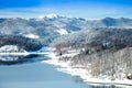 Gorski kotar, Lokvarsko lake and Risnjak mountain in Croatia in winter Royalty Free Stock Photo