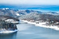 Gorski kotar, Lokvarsko lake and Risnjak mountain in Croatia in winter Royalty Free Stock Photo