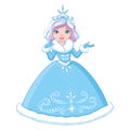 Beautiful Winter Princess Cartoon vector illustration