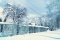 Beautiful winter rural landscape of russian village Royalty Free Stock Photo