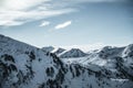 Beautiful winter scenery in Austria. Range nocky mountains in the Alps. Royalty Free Stock Photo