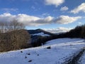 Beautiful winter sunny photo taken in mountains