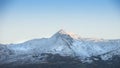 Beautiful Winter sunrise landscape image of Mount Snowdon and ot Royalty Free Stock Photo