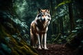 Beautiful wolf in a jungle