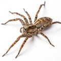 Beautiful wolf spider isolated on white background Royalty Free Stock Photo
